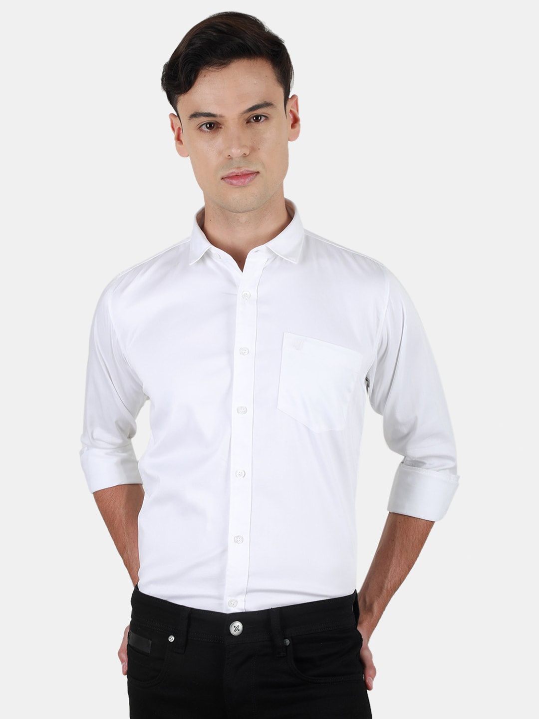 

Duke Men Slim Fit Opaque Casual Shirt, White