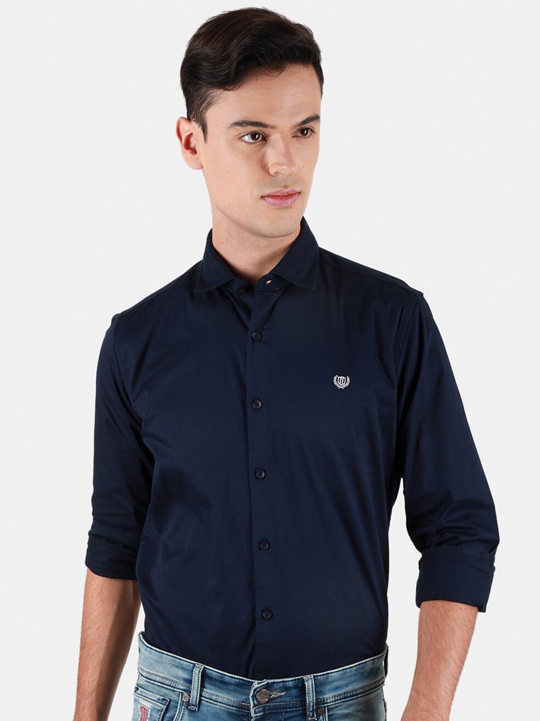 

Duke Men Slim Fit Opaque Casual Shirt, Blue