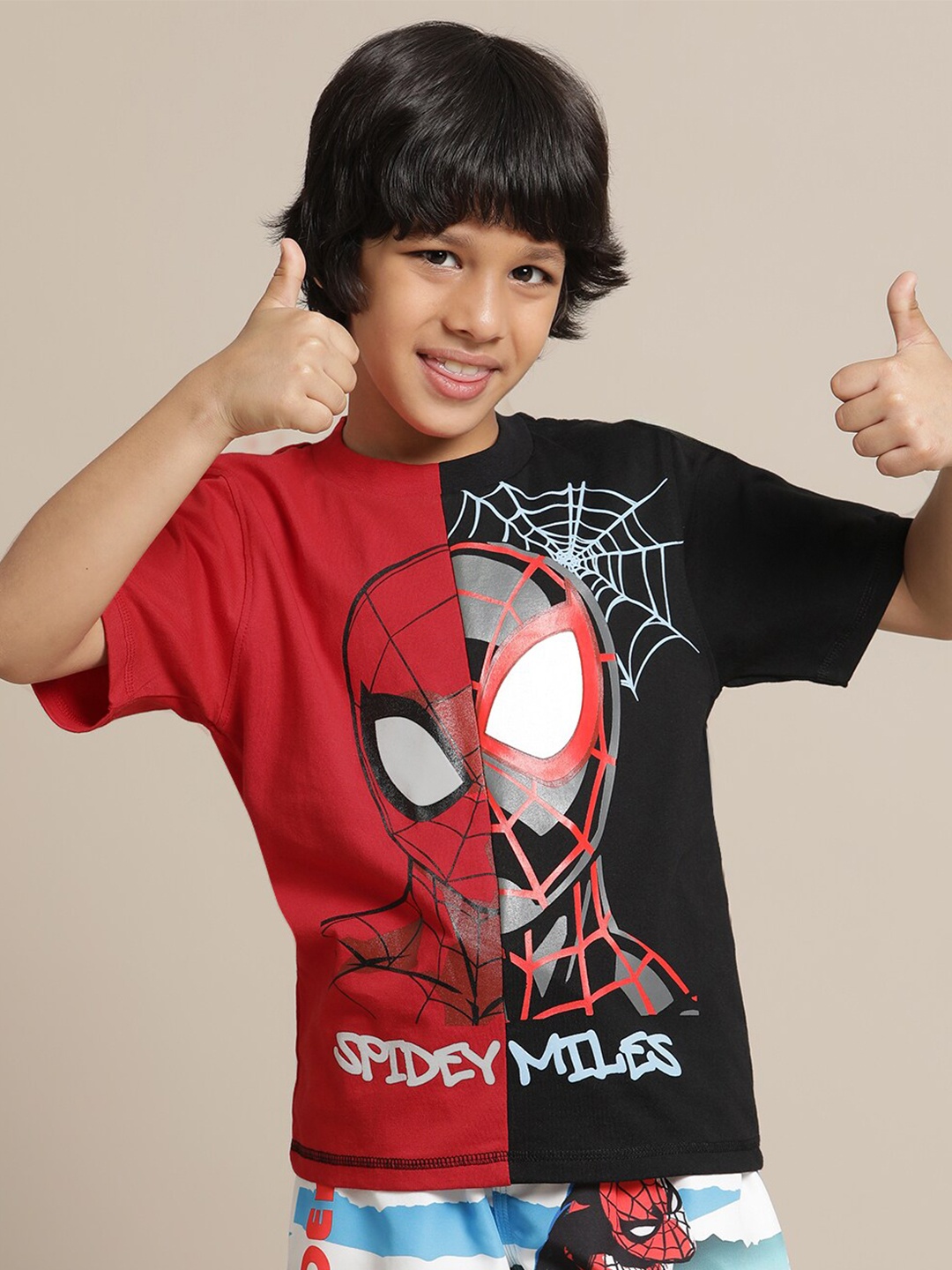 

Kids Ville Boys Spiderman Printed Pure Cotton T-Shirt, Red