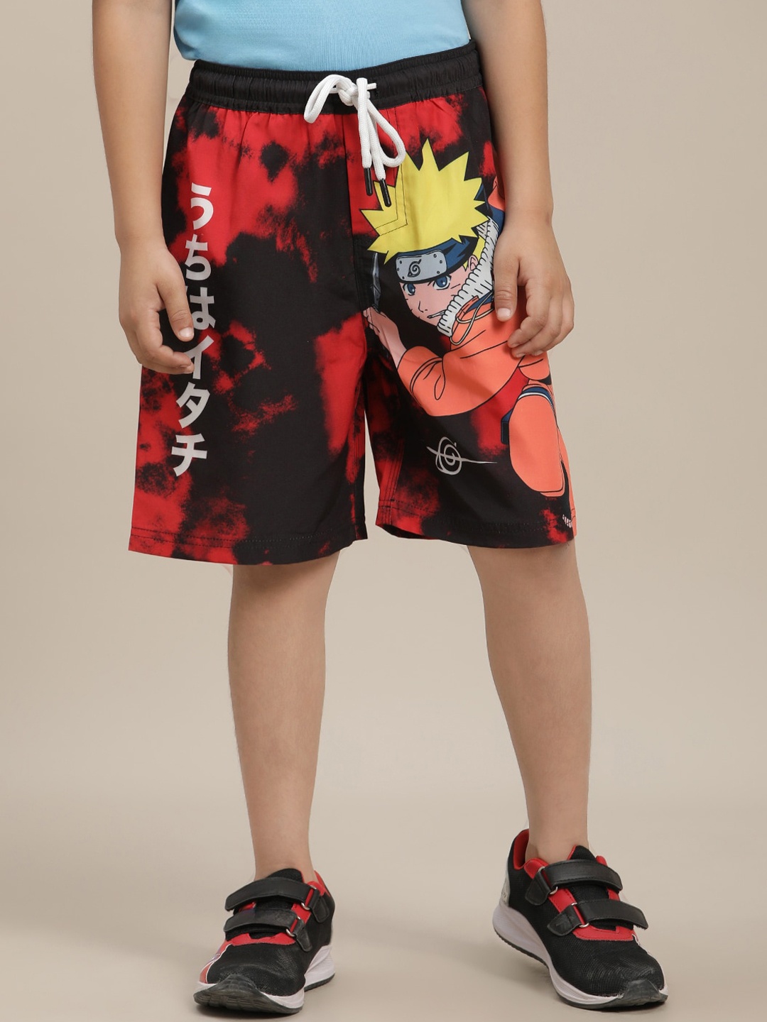 

Kids Ville Boys Naruto Printed Mid-Rise Shorts, Black