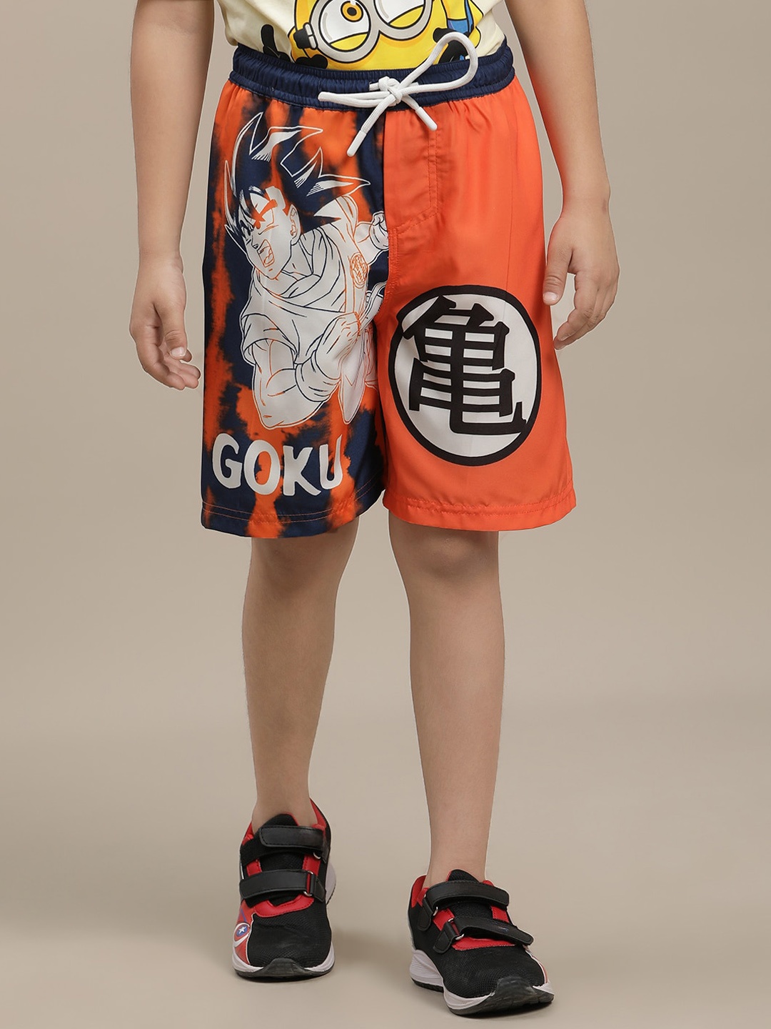 

Kids Ville Boys Dragon Ball Z Printed Mid-Rise Shorts, Orange