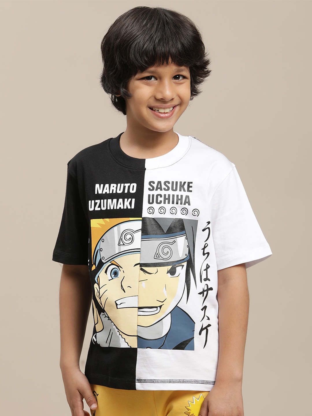 

Kids Ville Boys Naruto Printed Pure Cotton T-Shirt, Black