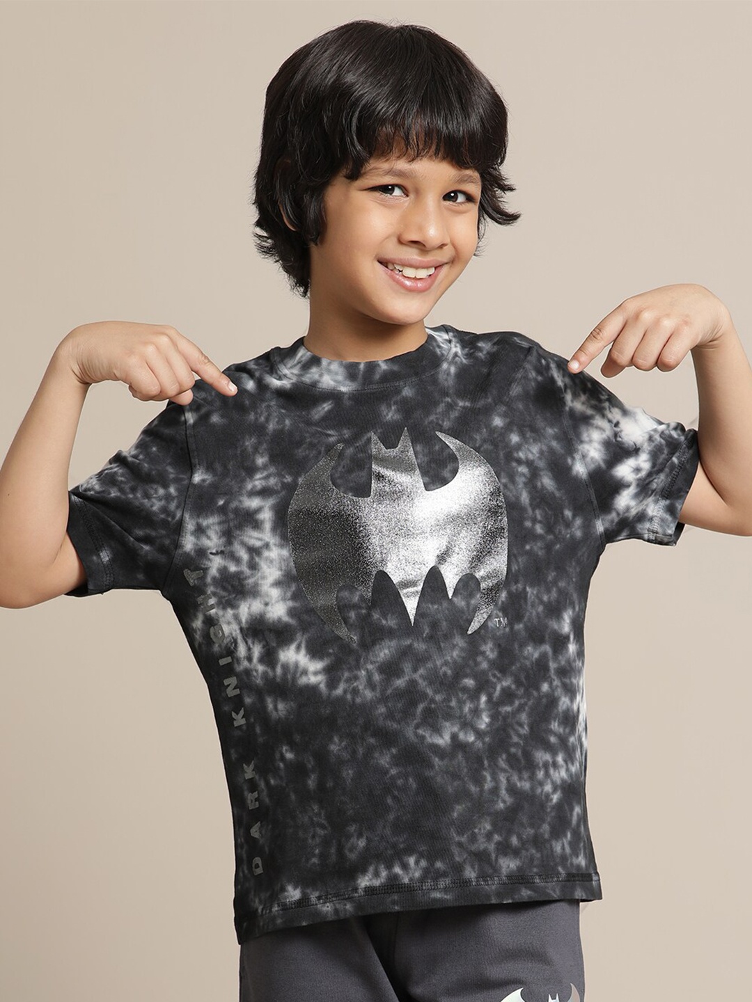 

Kids Ville Boys Batman Printed Pure Cotton Round Neck Tshirt, Black