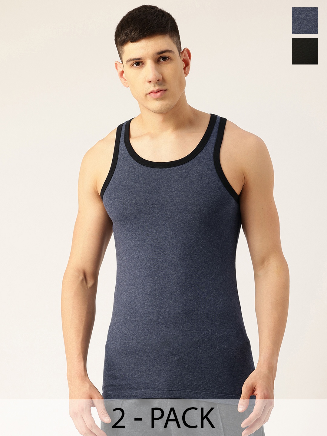 

Chromozome Pack Of 2 Tank Innerwear Vests, Blue