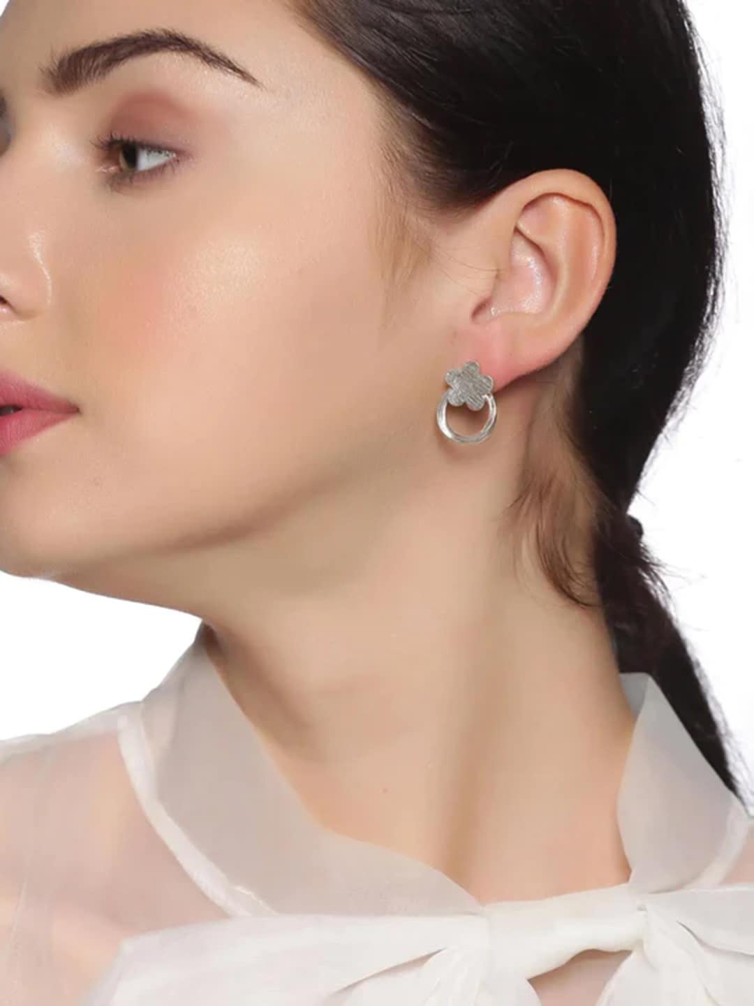 

Unniyarcha Contemporary Drop Earrings, Silver