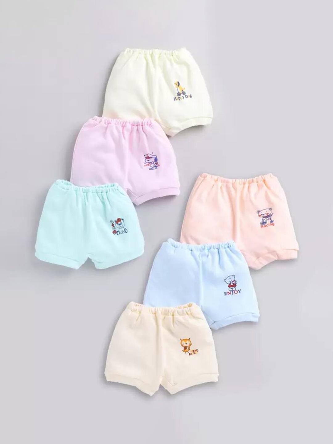 

Redden Infant Girls Pack Of 6 Printed Cotton Basic Briefs, Pink