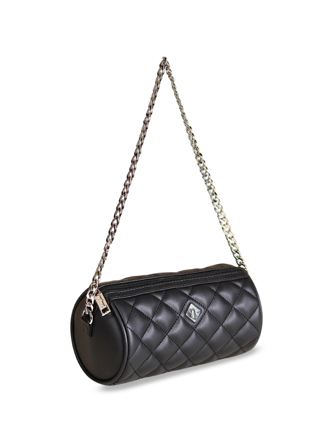

Nestasia Quilted Structured Shoulder Bag, Black