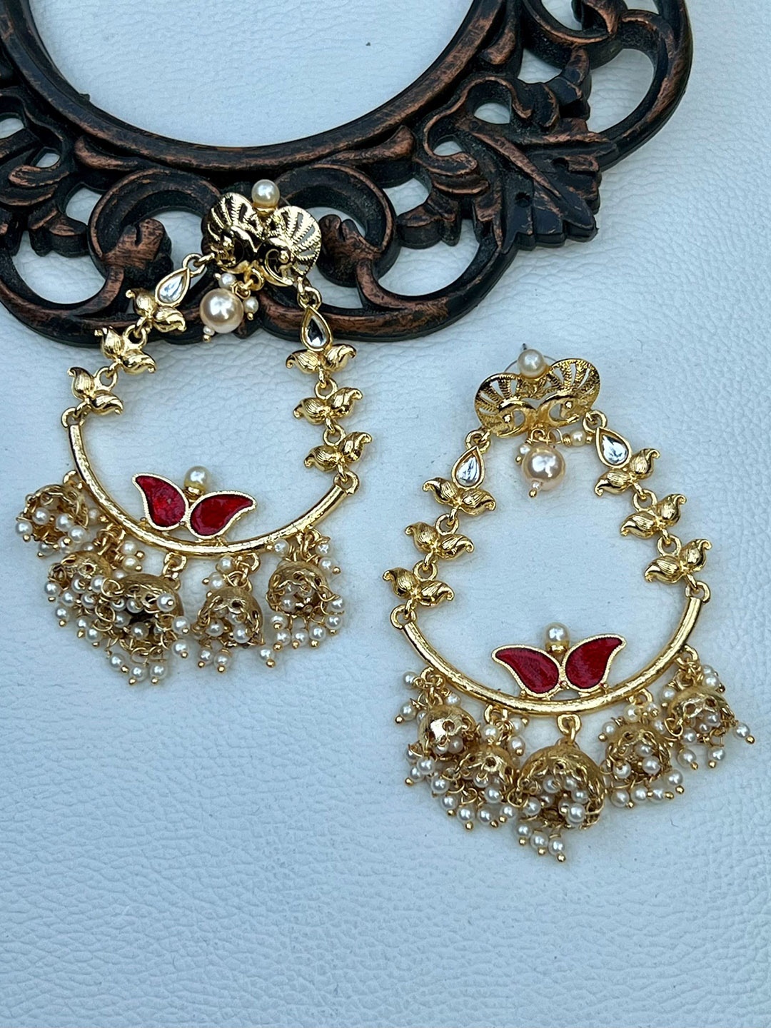 

Prettilicious Contemporary Hoop Earrings, Red
