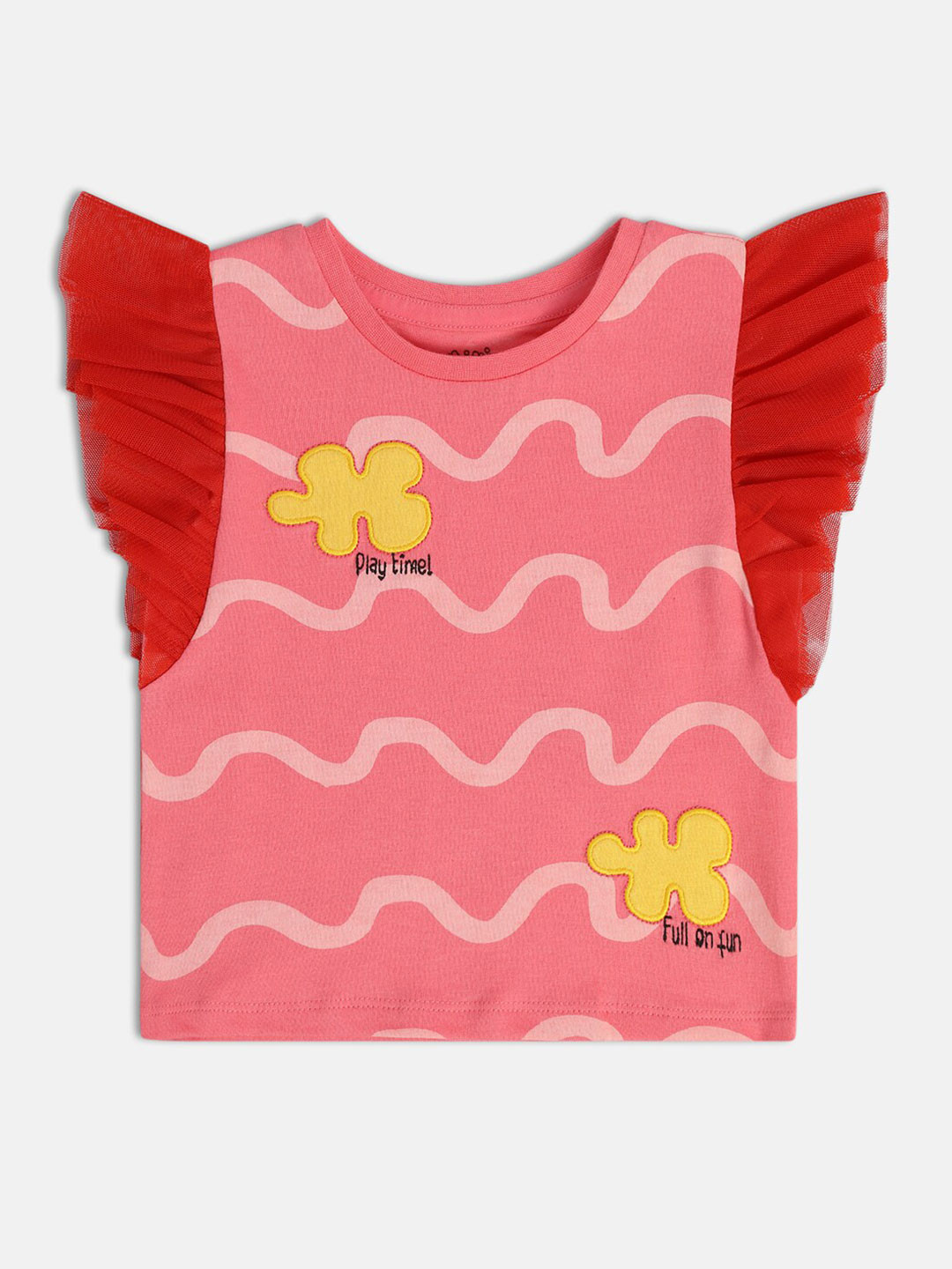 

MINI KLUB Geometric Print Cotton Top, Pink