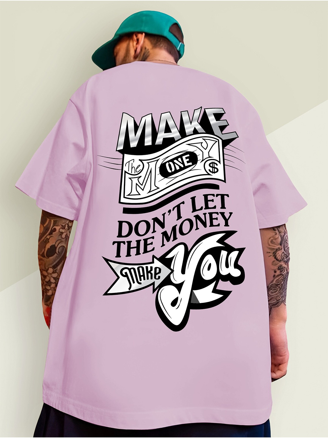 

CHKOKKO Men Typography Printed Applique T-shirt, Lavender