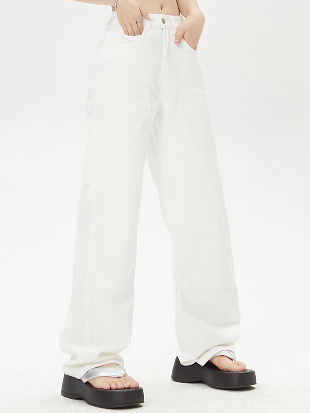 

LULU & SKY Women Straight Fit Jeans, White