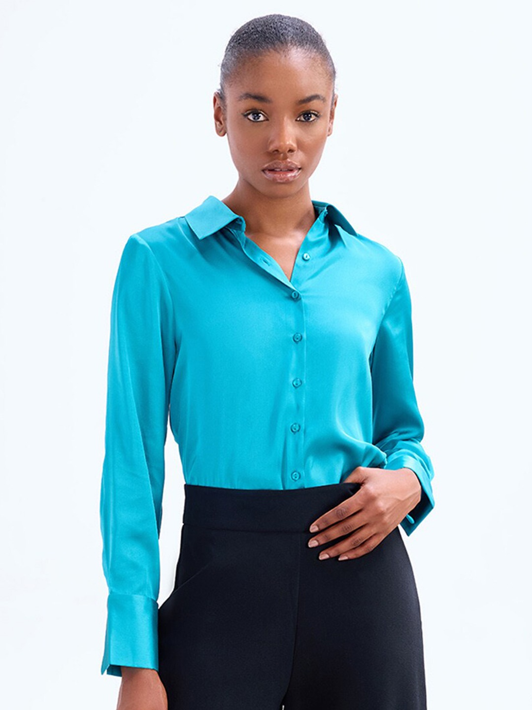 

COVER STORY Women Comfort Opaque Casual Shirt, Teal