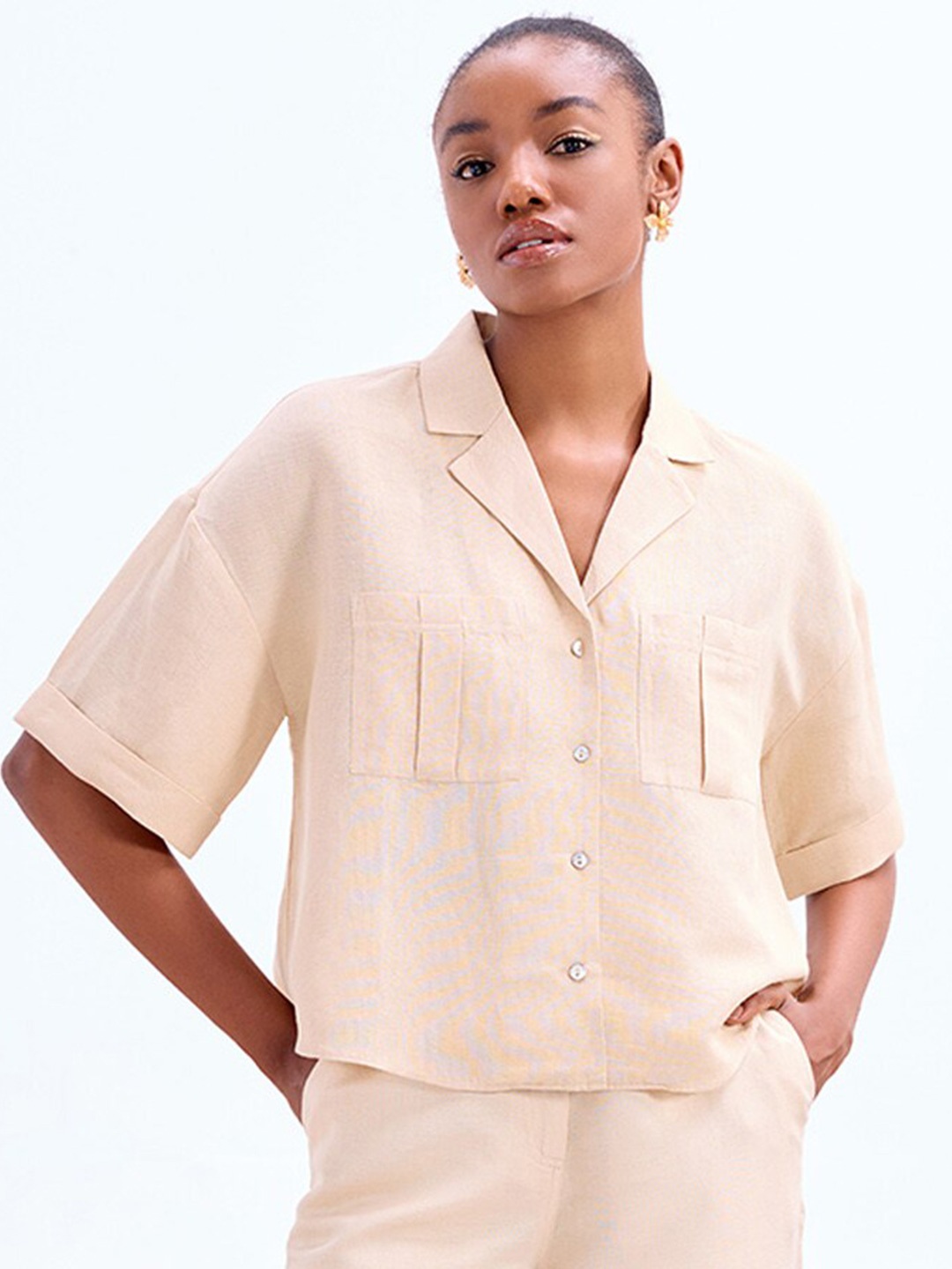 

COVER STORY Women Comfort Opaque Casual Shirt, Beige