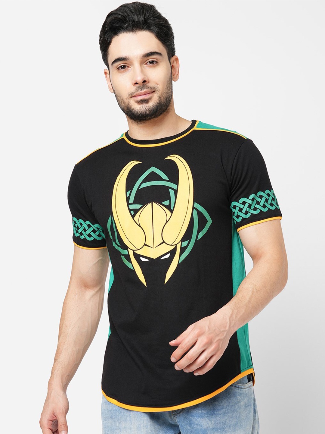 

Redwolf Unisex Printed Applique T-shirt, Black