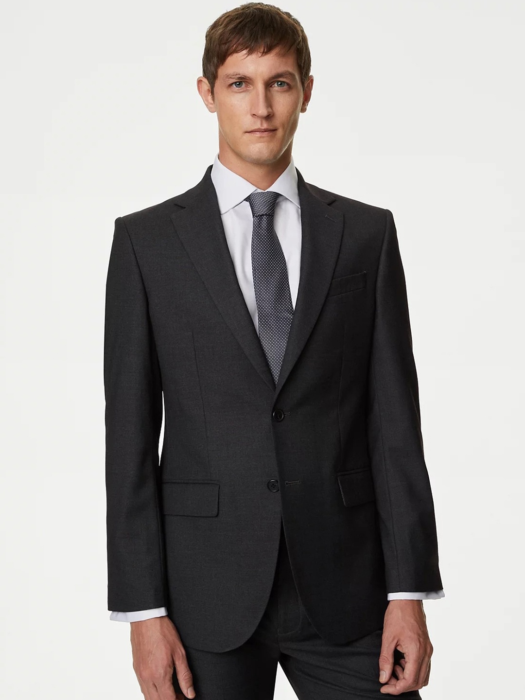

Marks & Spencer Single Breasted Notched Lapel Collar Formal Blazer, Black