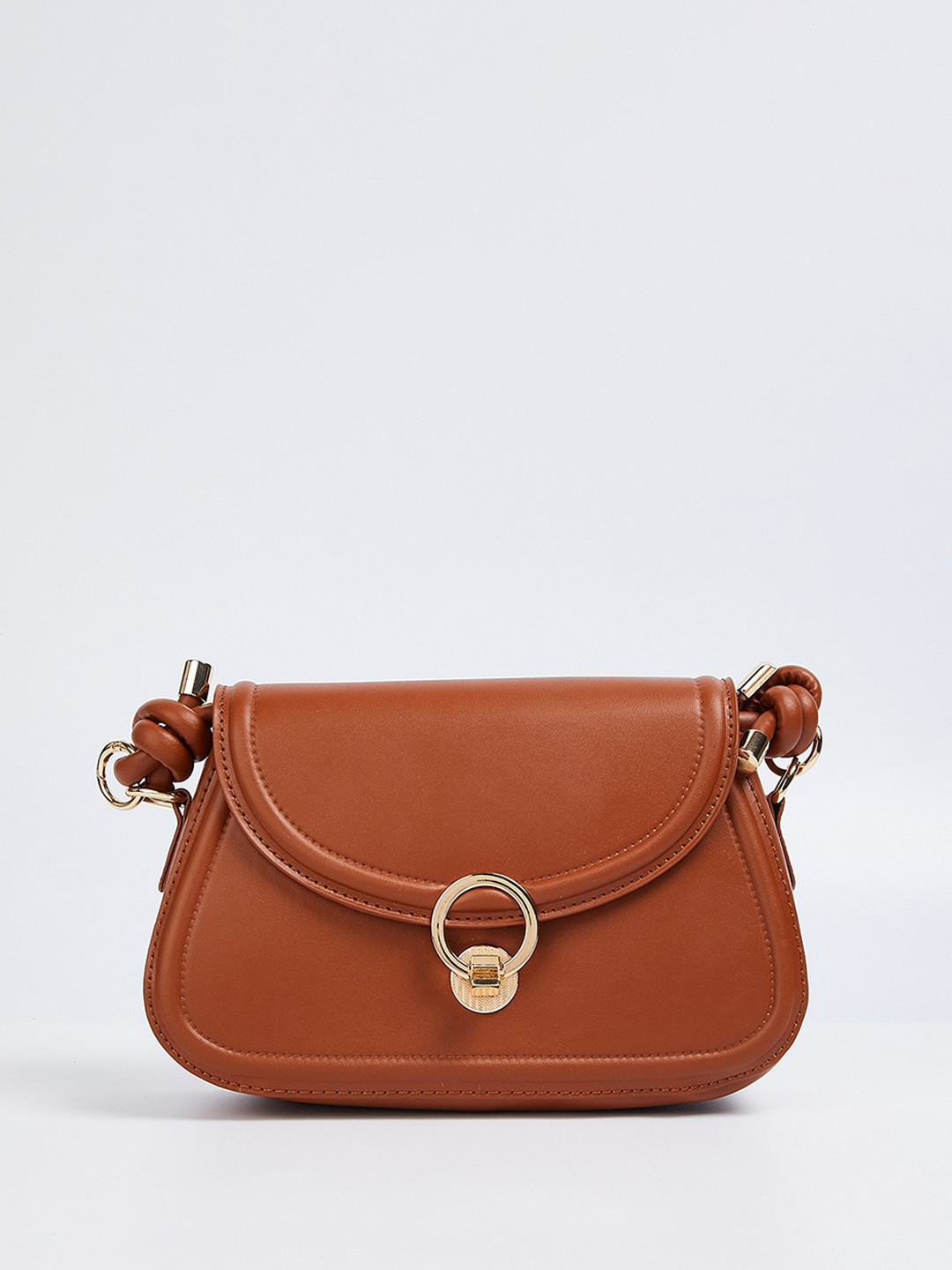 

max PU Swagger Sling Bag, Brown