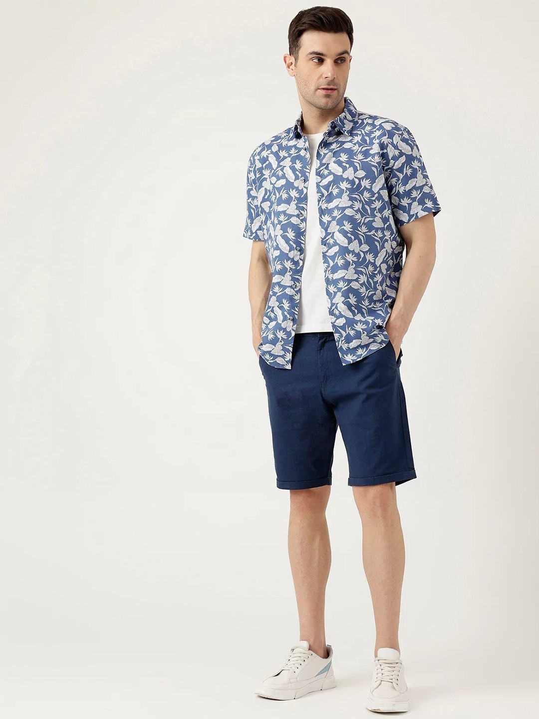 

Marks & Spencer Men Opaque Printed Casual Shirt, Blue