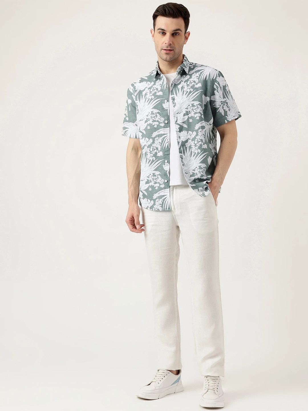 

Marks & Spencer Men Floral Opaque Printed Casual Shirt, Off white