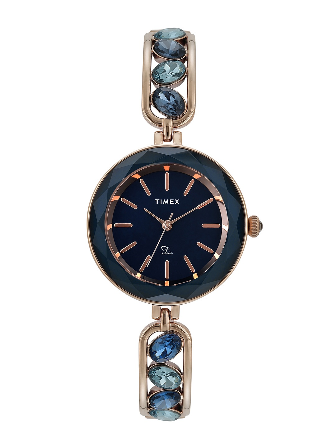 

Timex Women Brass Dial & Bracelet Style Straps Analogue Watch TWEL17604, Blue