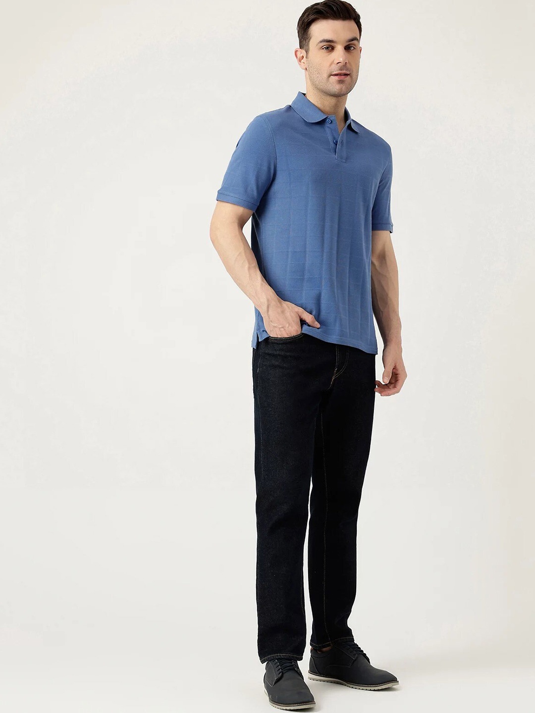 

Marks & Spencer Men High Neck Pockets T-shirt, Blue