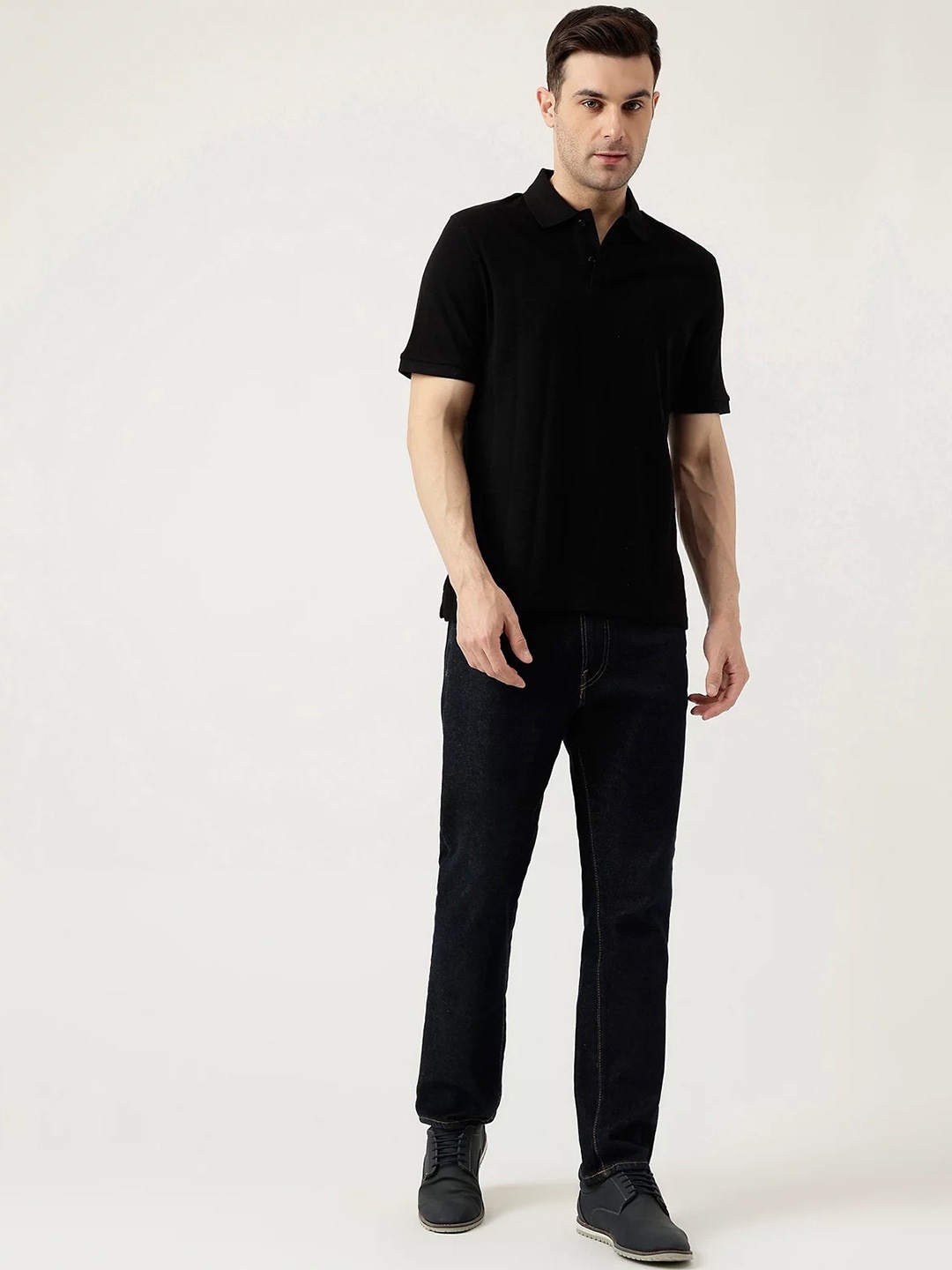 

Marks & Spencer Men Polo Collar Pockets T-shirt, Black