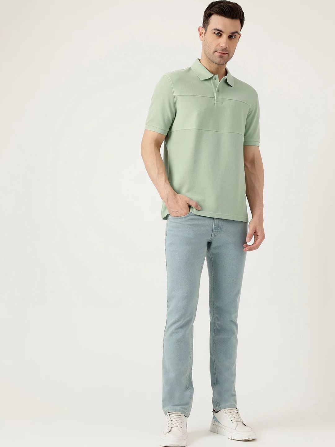 

Marks & Spencer Men Henley Neck Pockets T-shirt, Green