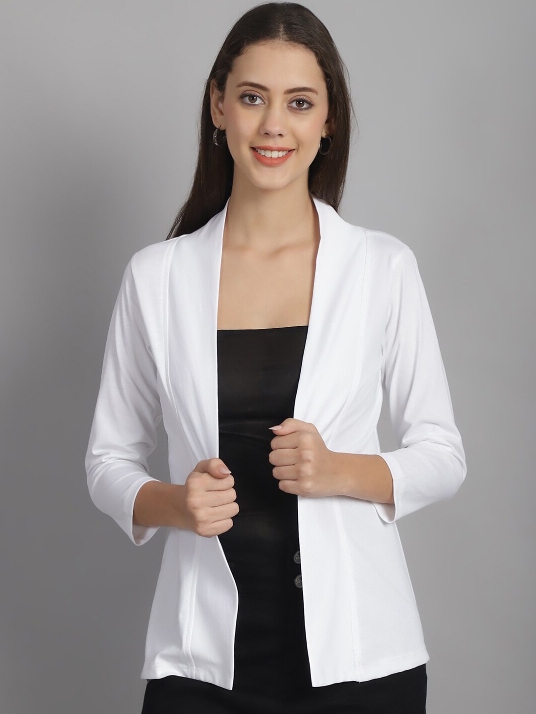 

Rute Cotton Open Front Shrug, White