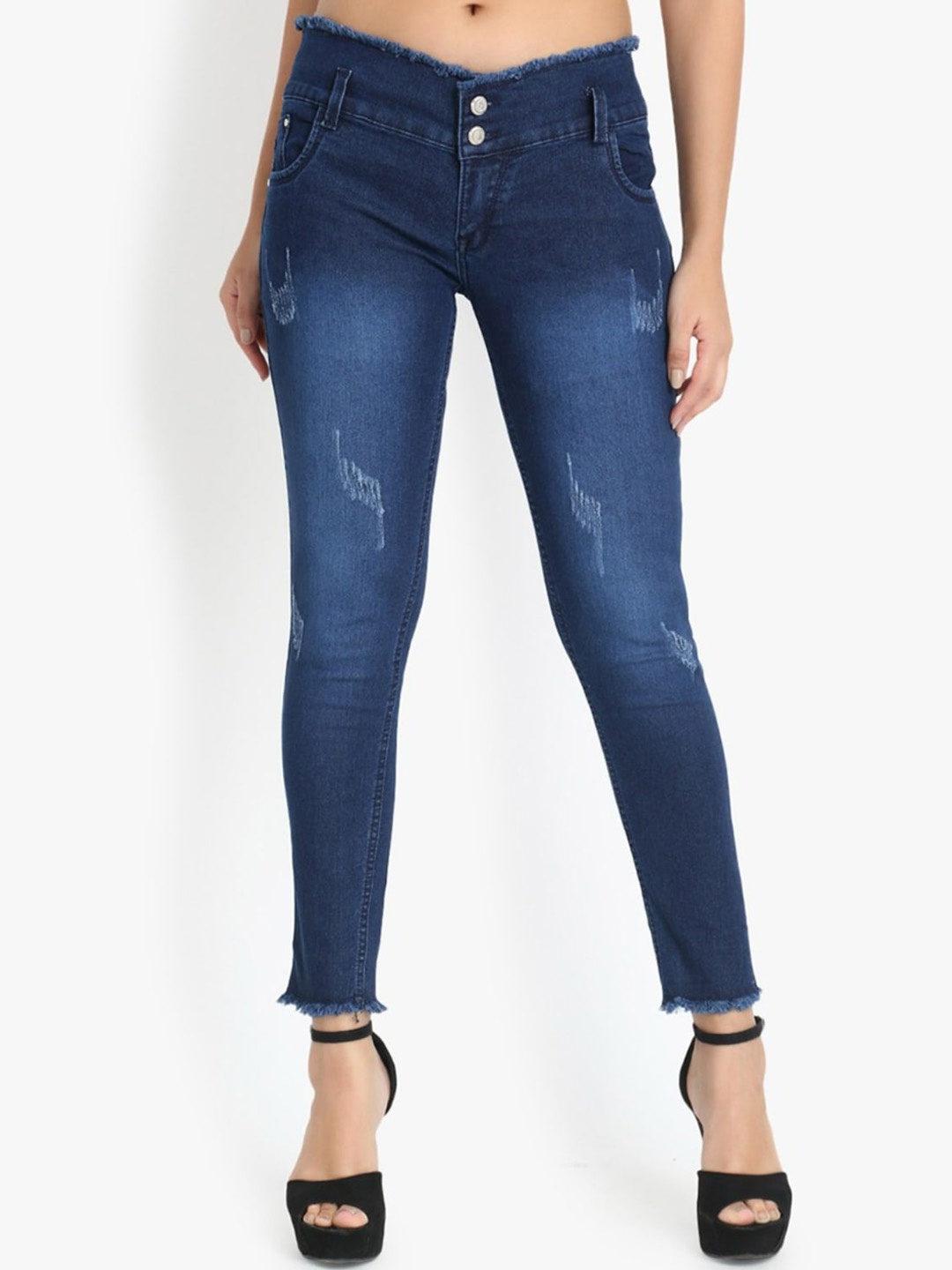 

BAESD Girls Skinny Fit High-Rise Light Fade Stretchable Jeans, Blue