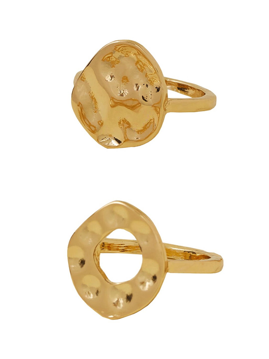 

Accessorize Set of 2 Adjustable Finger Ring, Gold