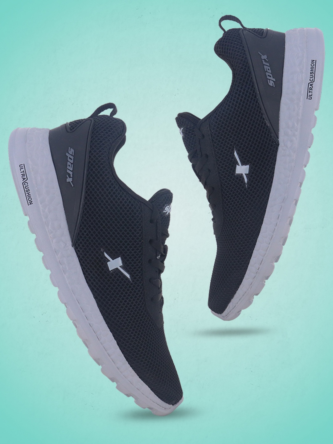 

Sparx Men Textured Lace-Up Running Shoes, Black