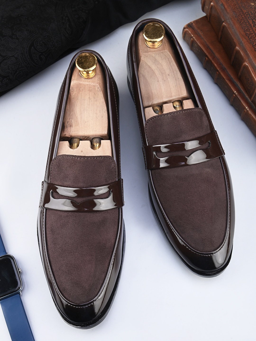 

HERE&NOW Men Formal Slip on Loafers, Maroon