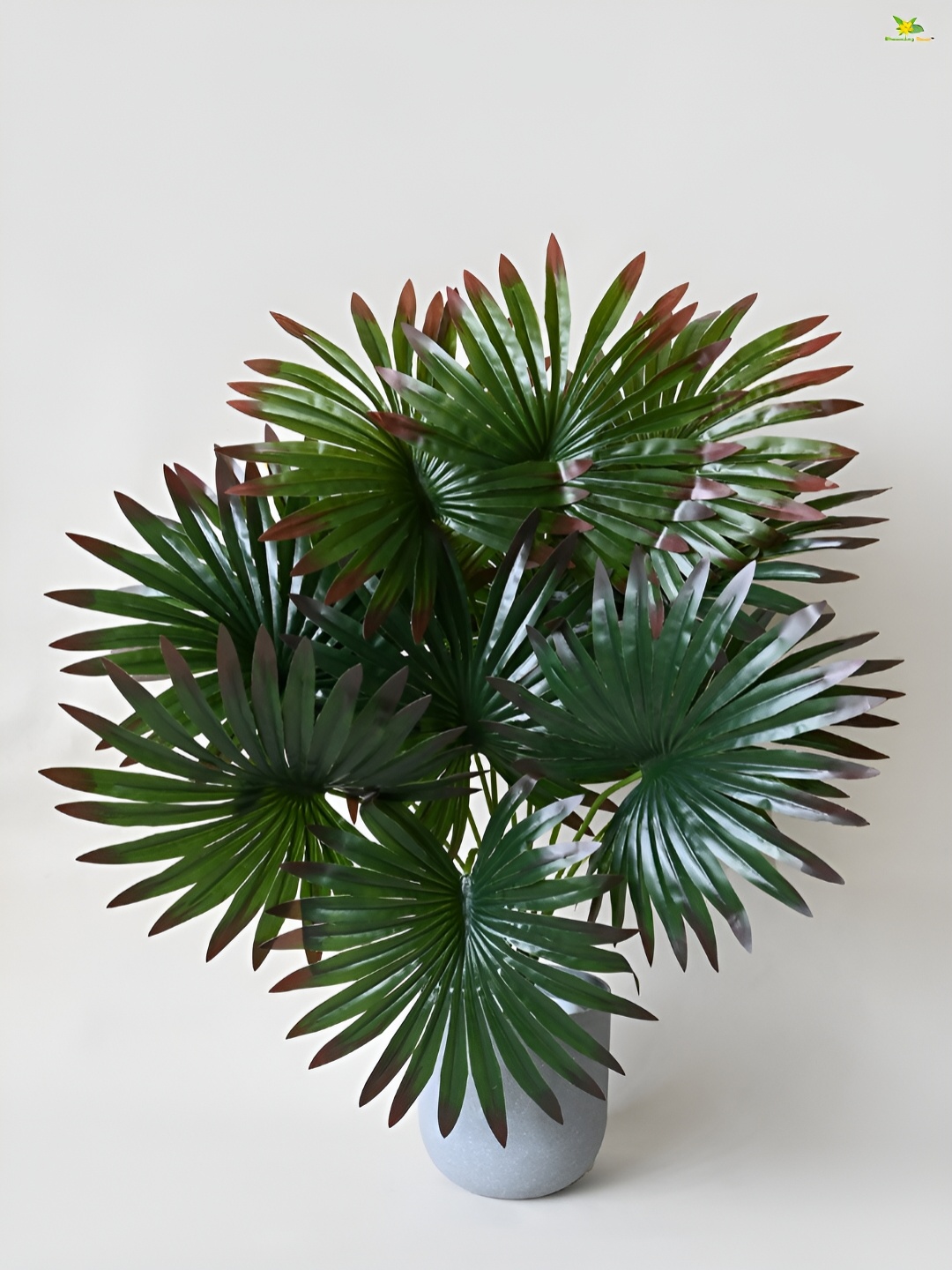 

Blooming Floret Green Palm Artificial Plant With Pot