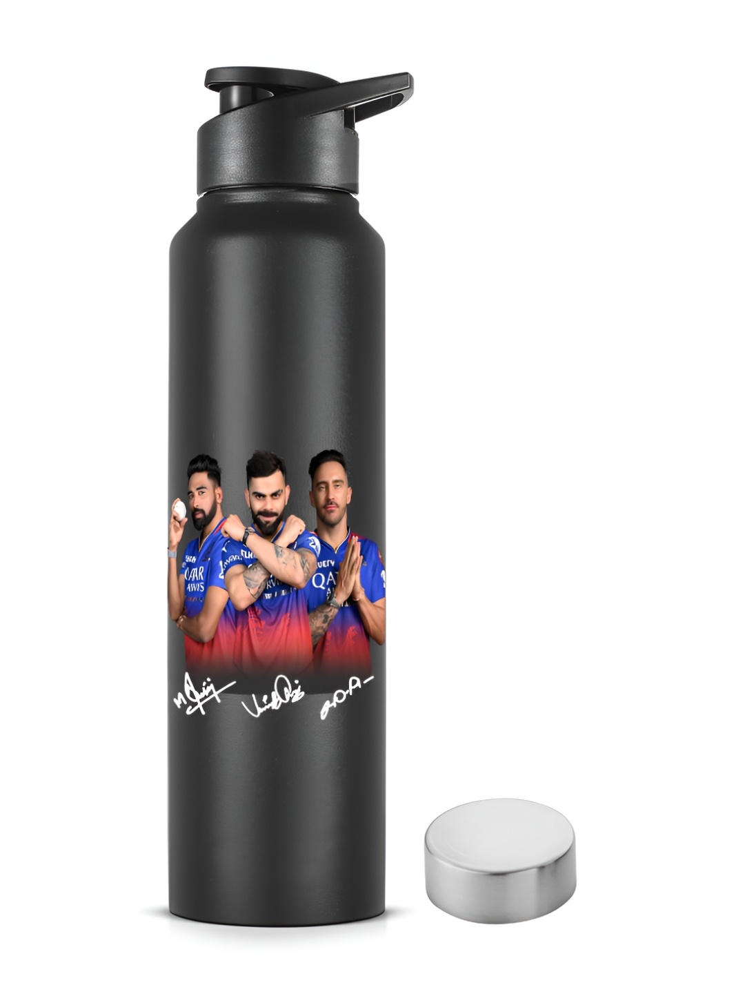 

Pexpo CHROMO Stainless Steel 1L Single wall Black Water Bottle