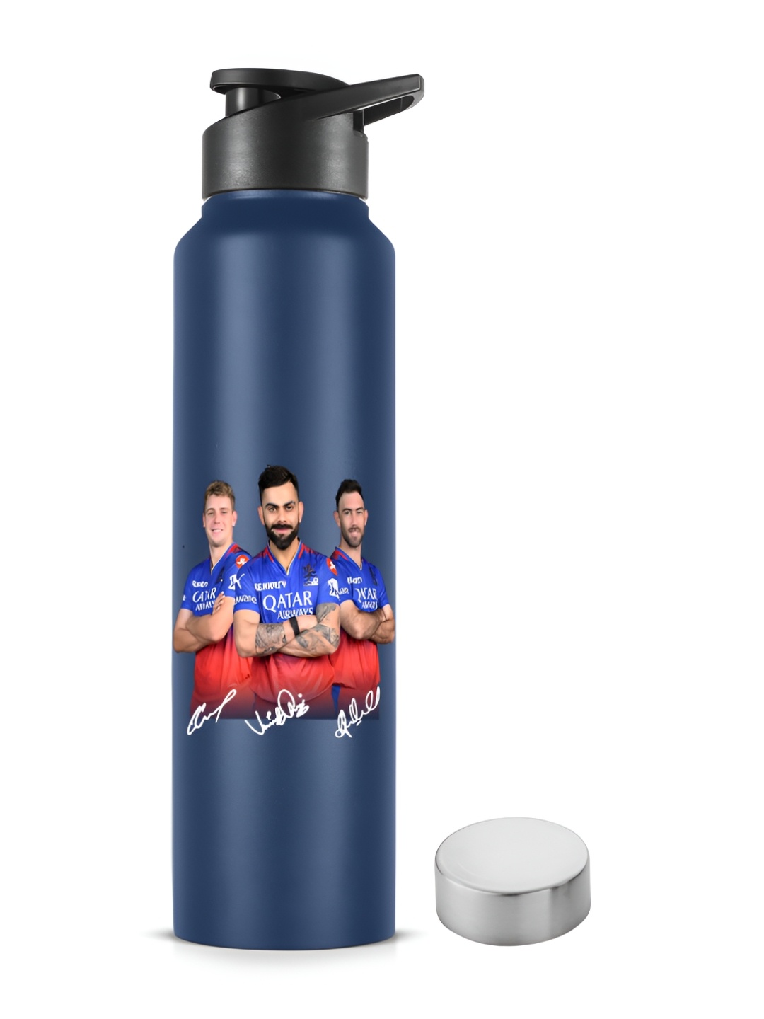 

Pexpo CHROMO Stainless Steel 1L Single wall Blue Water Bottle