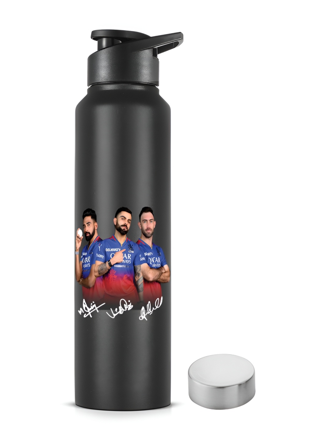 

Pexpo CHROMO Stainless Steel 1L Single wall Black Water Bottle