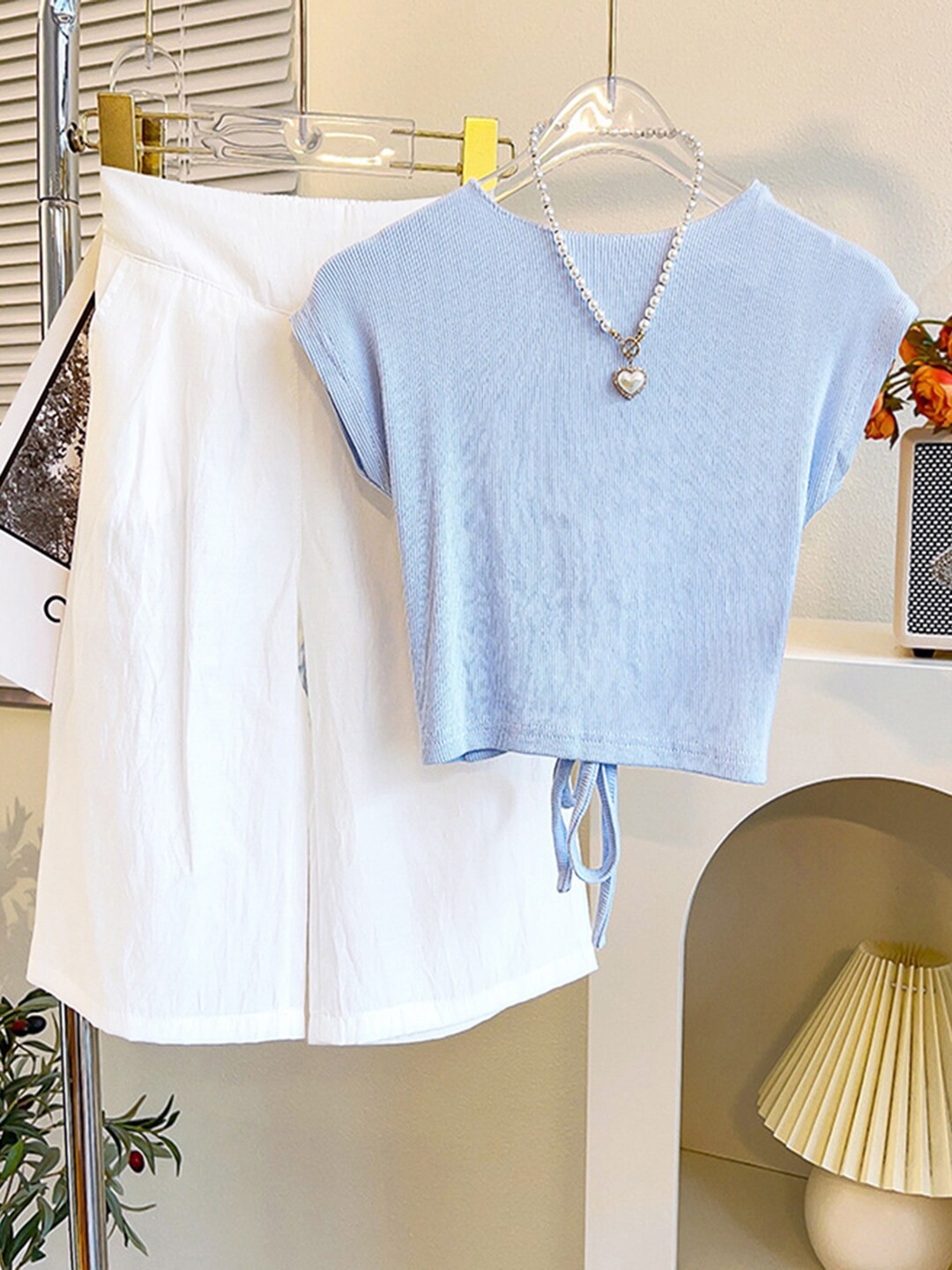 

INCLUD Girls Top With Elasticated Trouser, Blue