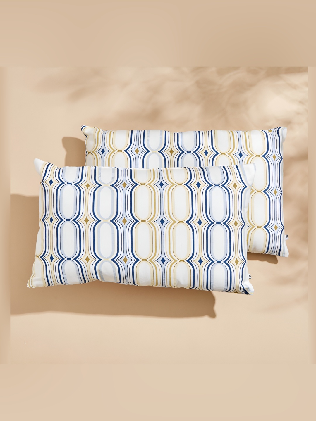 

Home Centre Blue & White 2 Pieces Printed Cotton Filled Cushions