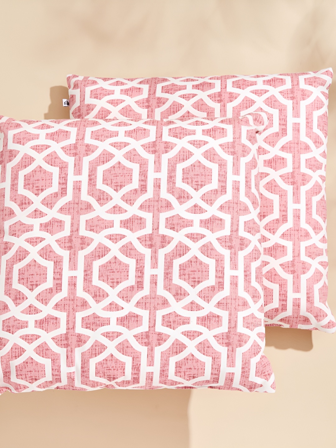 

Home Centre Ebony Grace Pink 2 Pieces Printed Cotton Filled Cushions