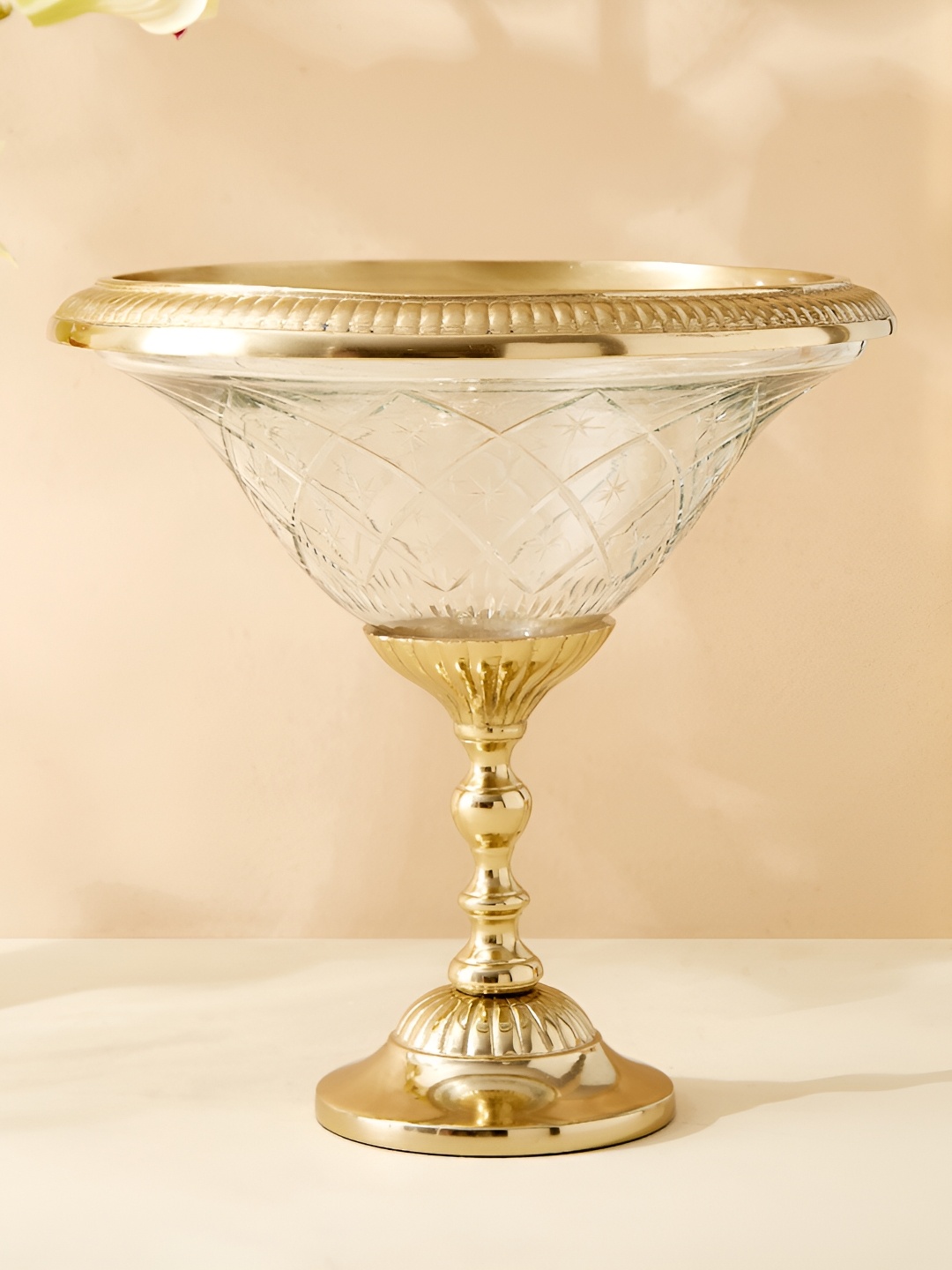 

Home Centre Unisex Yellow Self-Design Decorative Bowls, Gold