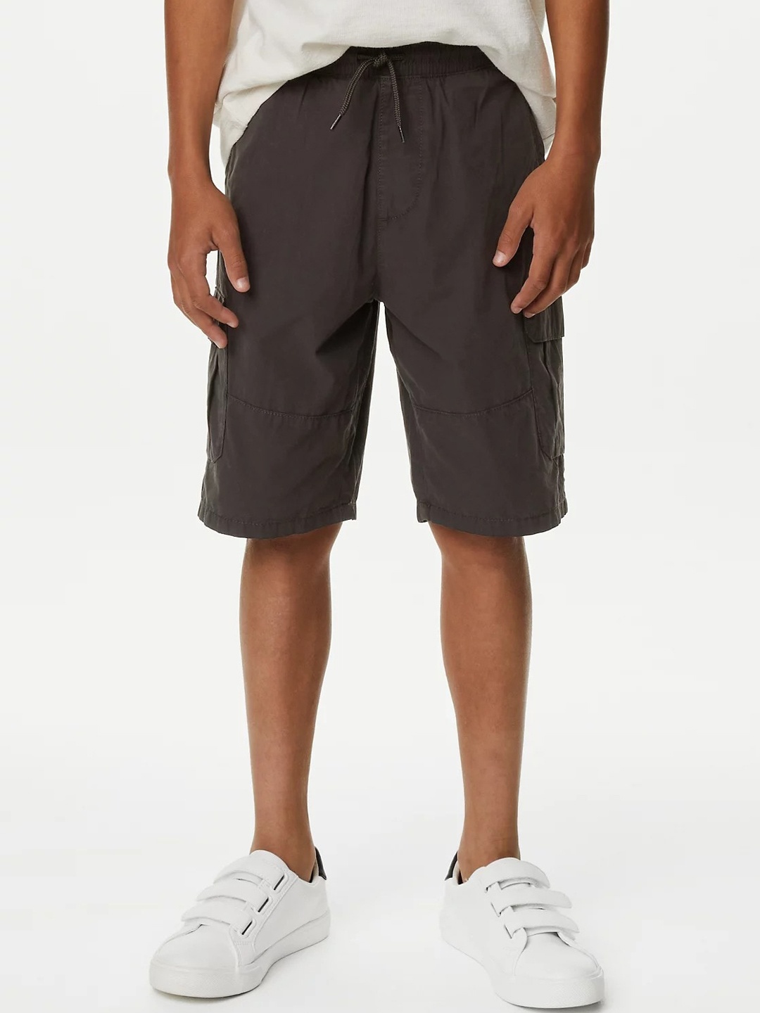 

Marks & Spencer Boys Solid Cargo Shorts, Brown