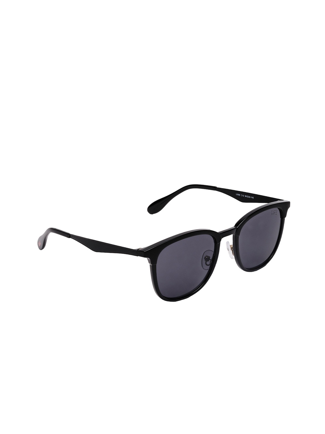 

Life Unisex Square Sunglasses with UV Protected Lens, Black