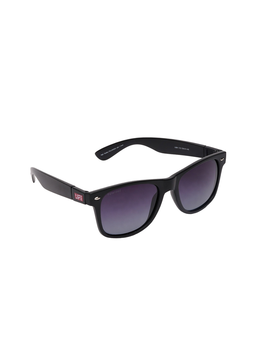 

Life Men Rectangle Sunglasses with UV Protected Lens, Black