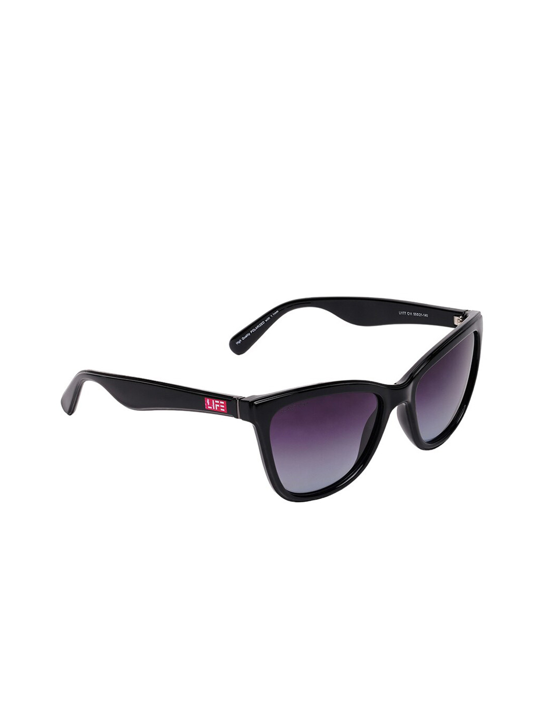 

Life Women Cateye Sunglass With UV Protected Lens LI177 C11, Black
