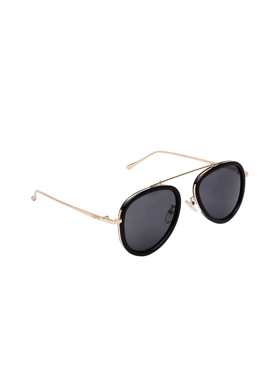 

Life Unisex Aviator Sunglass With UV Protected Lens LI070 C13, Black