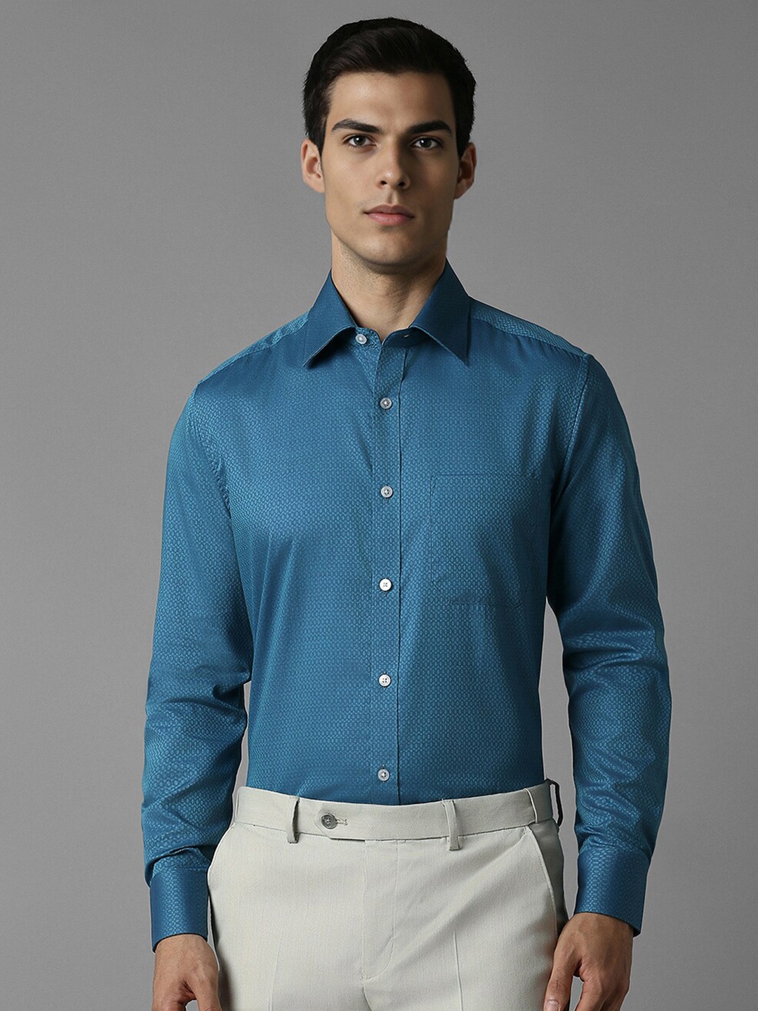 

Louis Philippe Men Opaque Formal Shirt, Blue