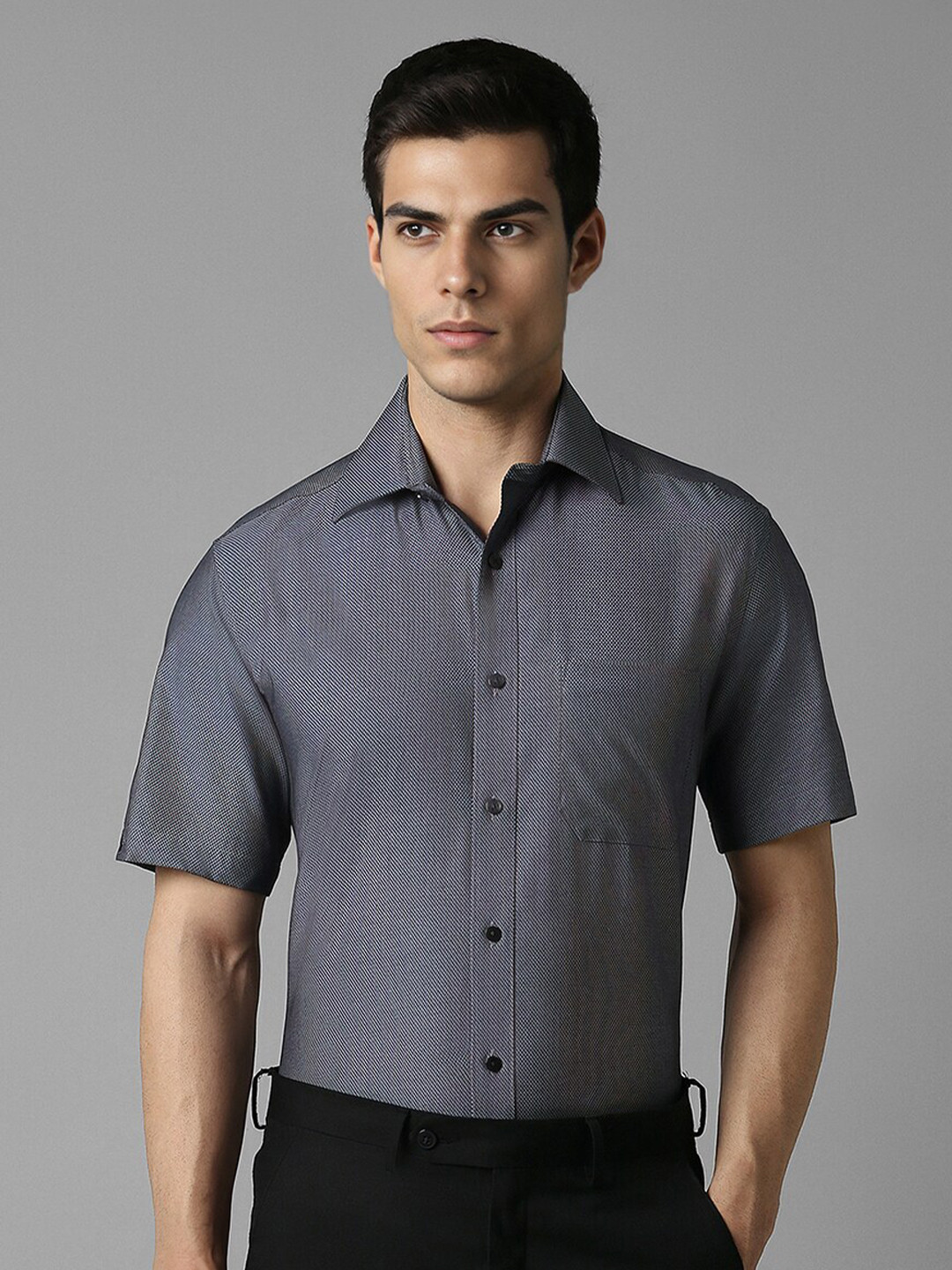 

Louis Philippe Men Opaque Formal Shirt, Grey