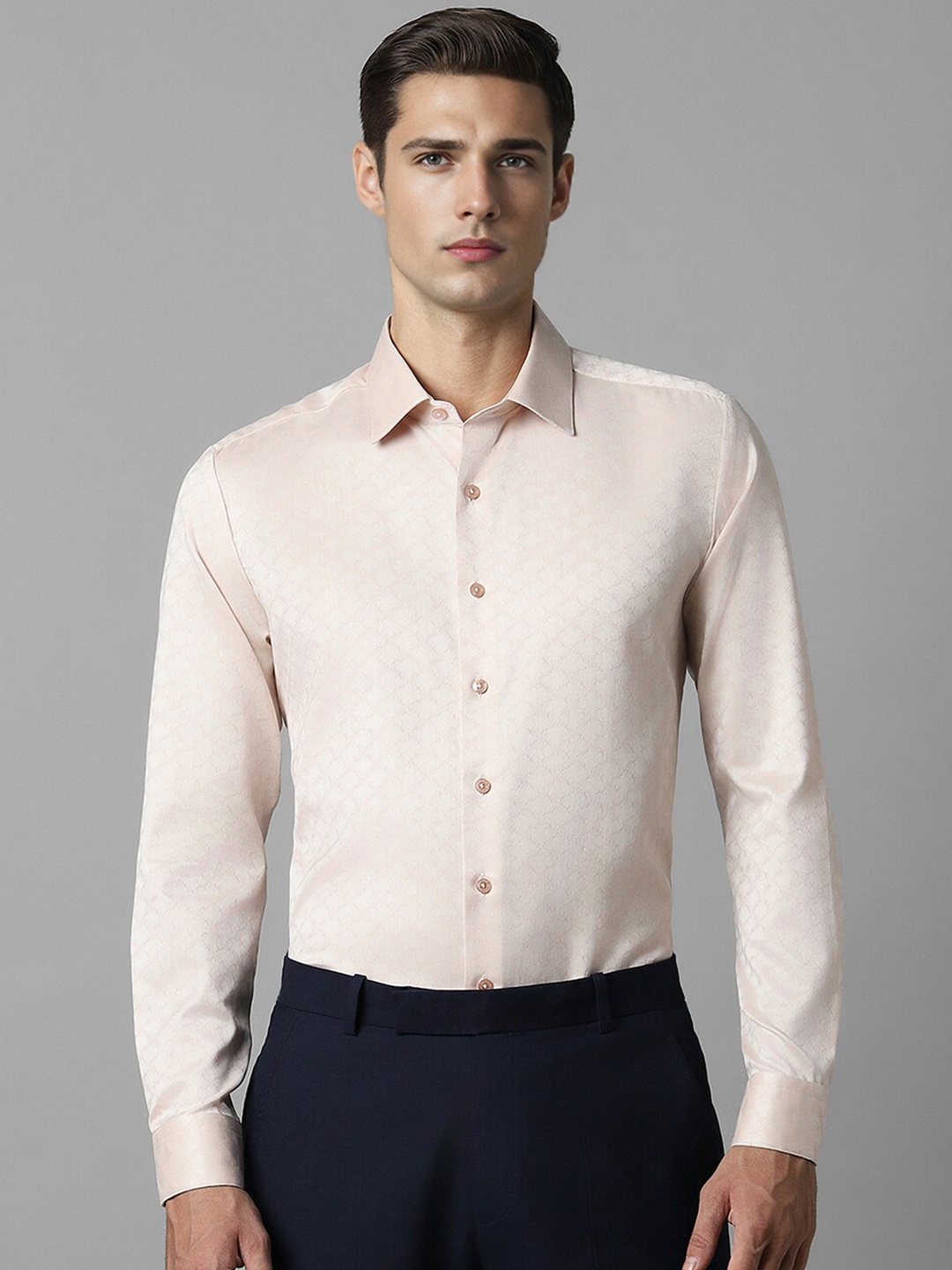 

Louis Philippe Men Slim Fit Opaque Formal Shirt, Beige