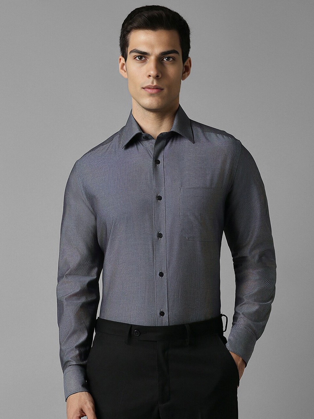 

Louis Philippe Men Opaque Formal Shirt, Grey