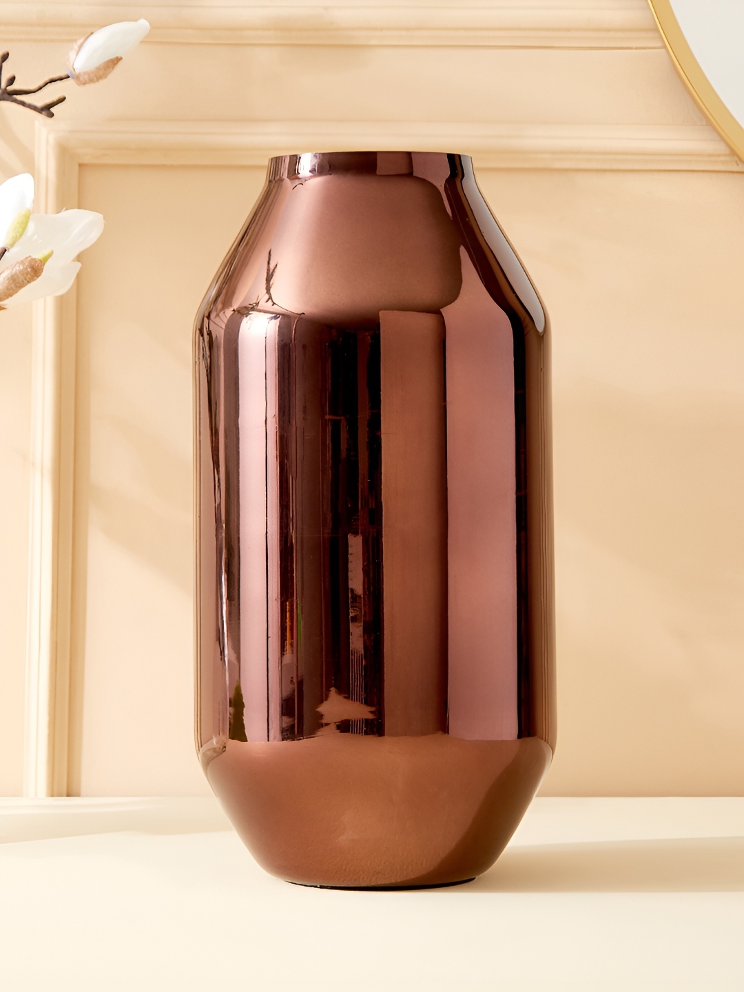 

Home Centre Eternity Vogue Brown Tuba Metal Vase, Copper