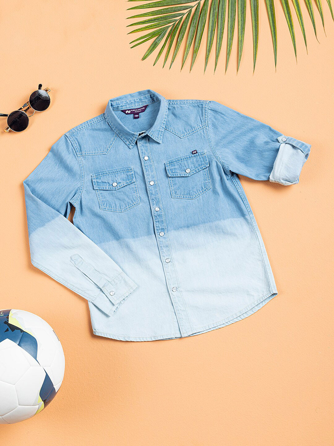 

Purple United Kids Boys Opaque Casual Shirt, Blue